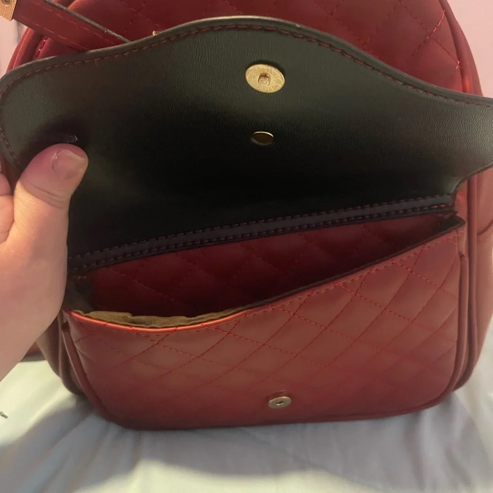 Girls Bowknot Cute Leather Backpack Mini Backpack Purse for Women (Red) (2 pcs) - Picture 2 of 14